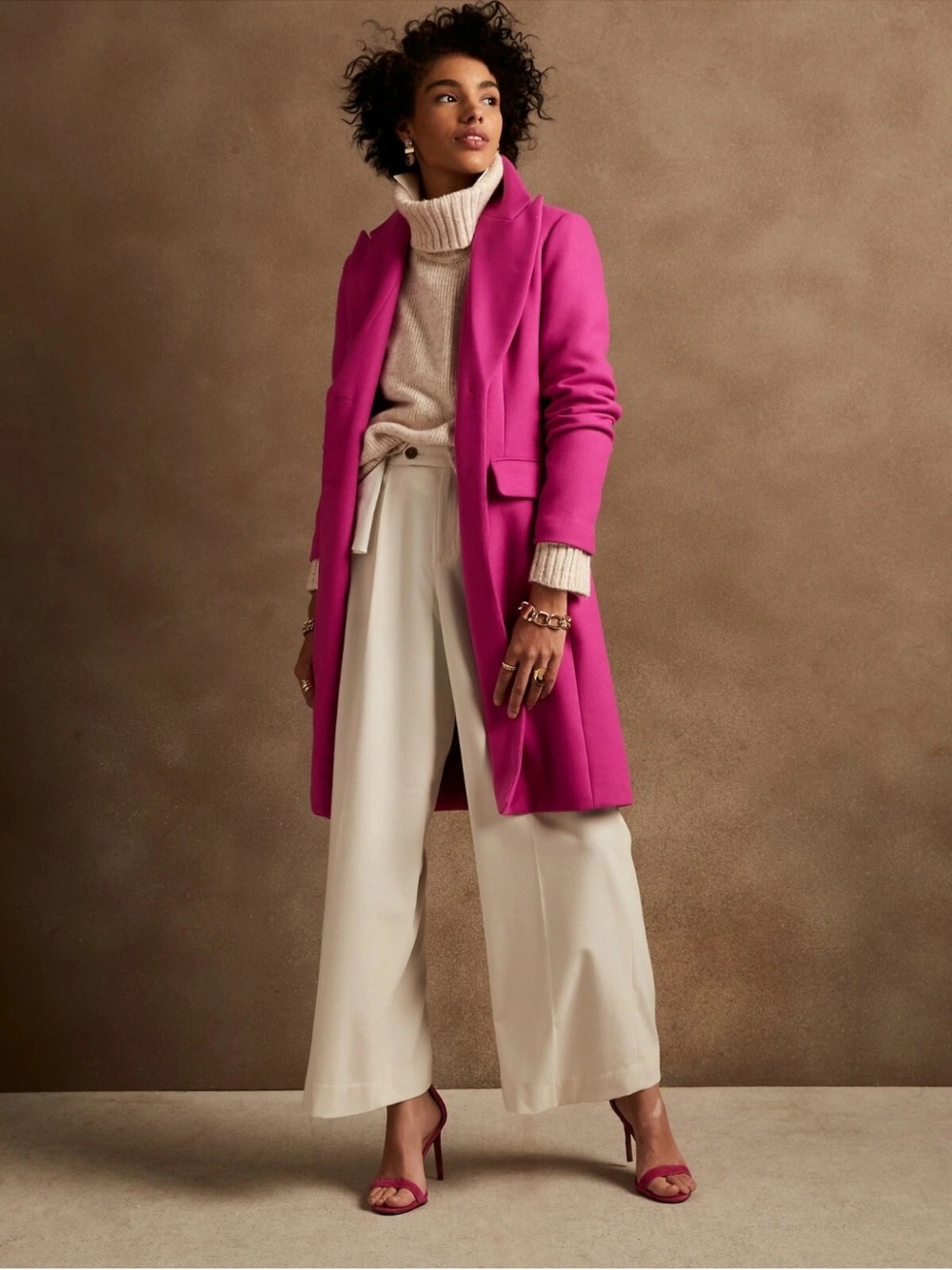 NWT Banana Republic size L Car coat in pink